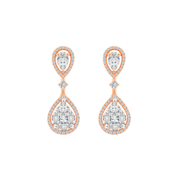 Hoa tai kim cương viên vàng 18K Jena A385 TD