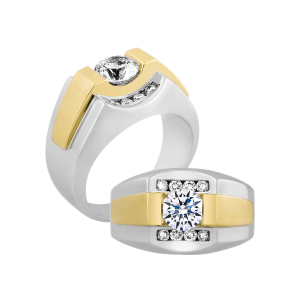 Nhẫn nam kim cương tấm vàng 14K Rolan N2 1CT WY