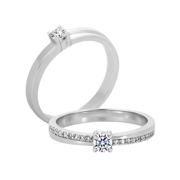 Nhẫn cưới nam kim cương viên vàng 14K Lovable RD1C M