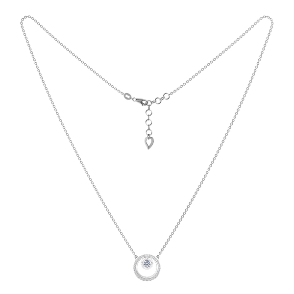 Dây liền mặt đính đá CZ vàng 14K Circling