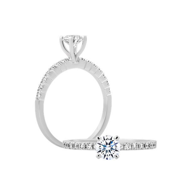 Ổ nhẫn nữ kim cương tấm vàng 14K Alva 3C
