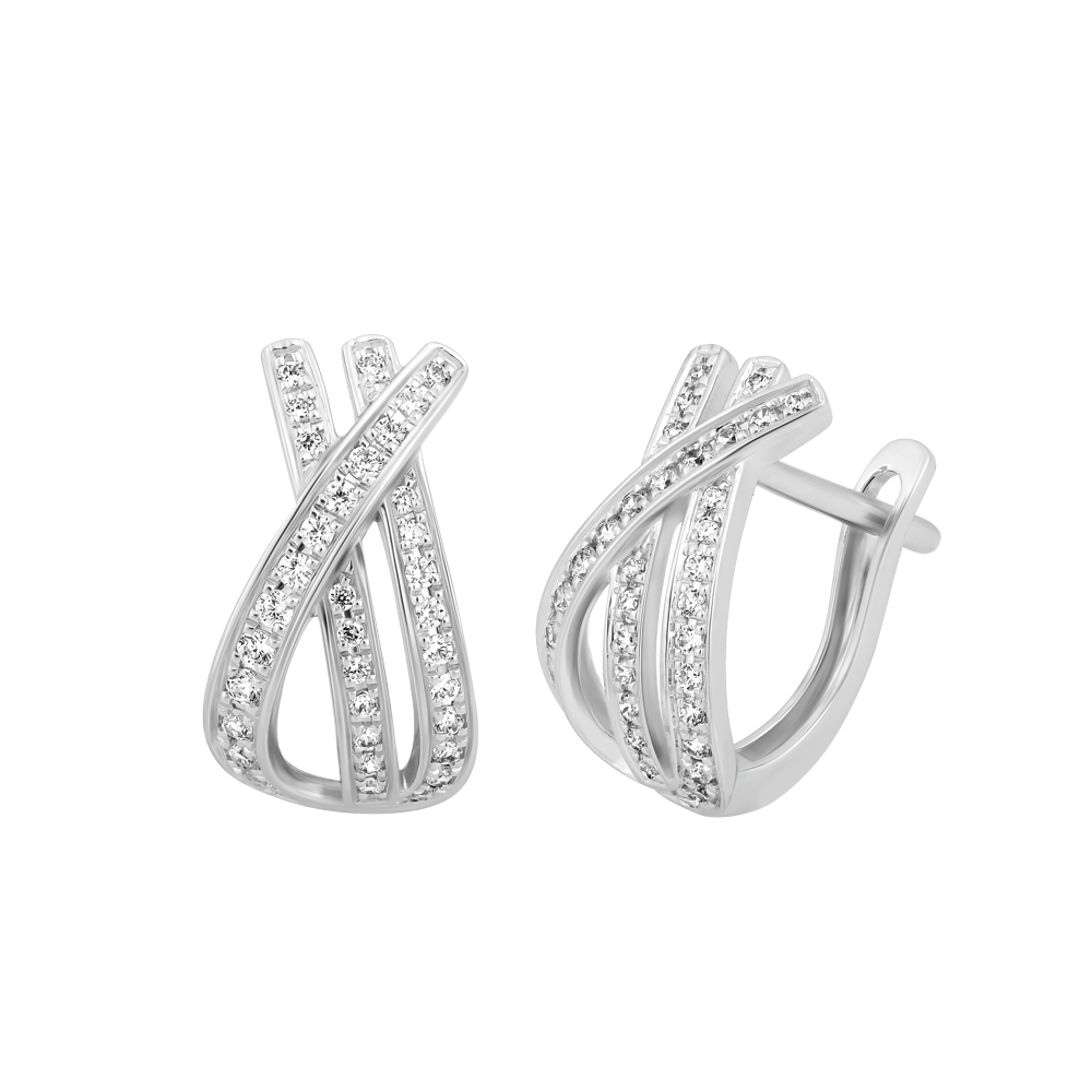 Hoa tai đính đá CZ vàng 18K Hivery V1