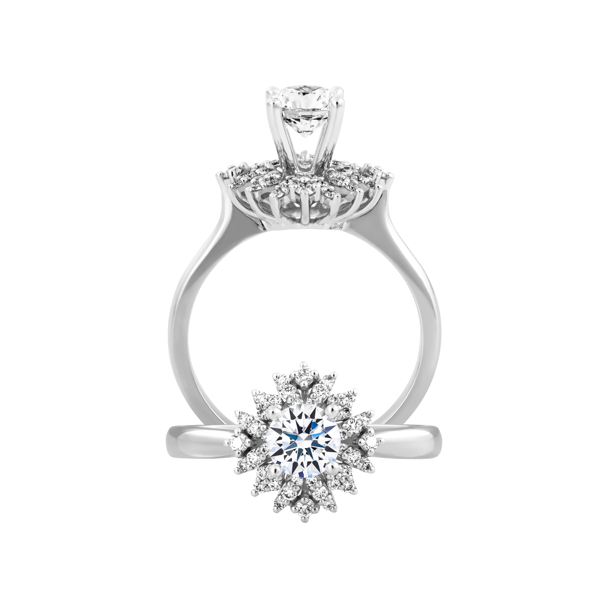 Ổ nhẫn nữ kim cương tấm vàng 14K Gloria 5C