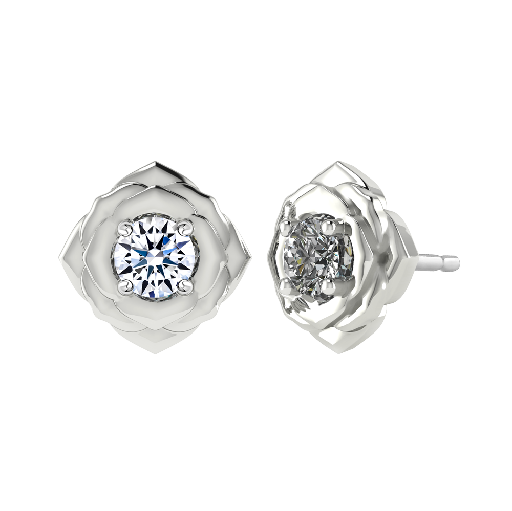 Hoa tai kim cương 8 Hearts & Arrows vàng 14K Black rose NS H&A 2C GVER0098811