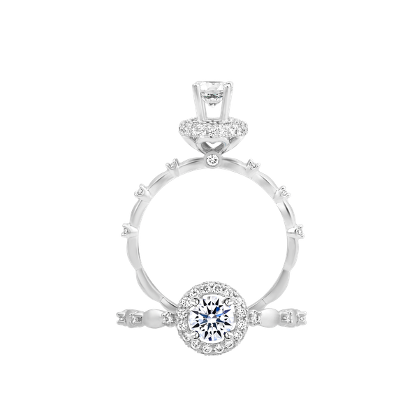Ổ nhẫn nữ kim cương tấm vàng 14K Farity 3C