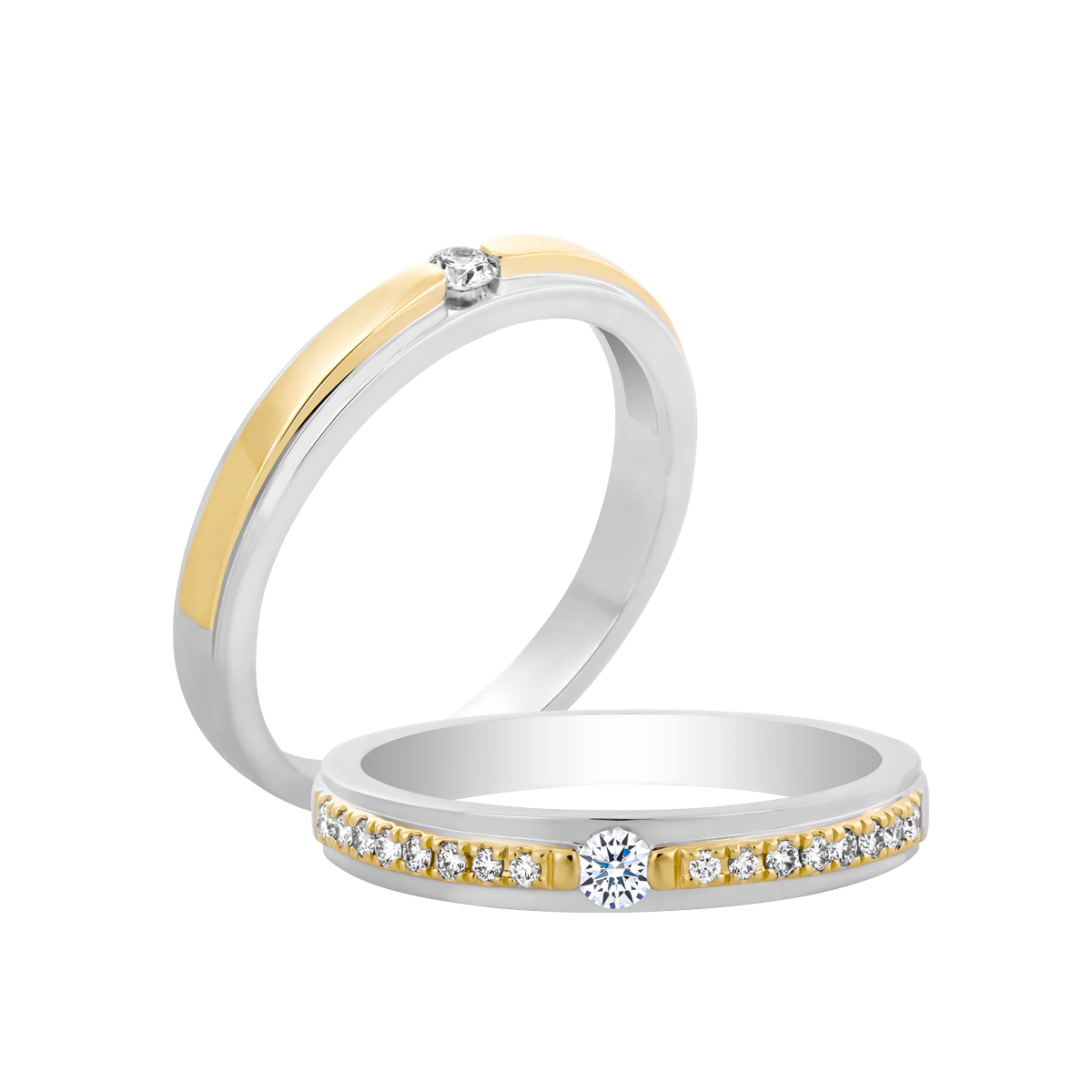 Nhẫn cưới nữ kim cương vàng 14K Cady 5p F