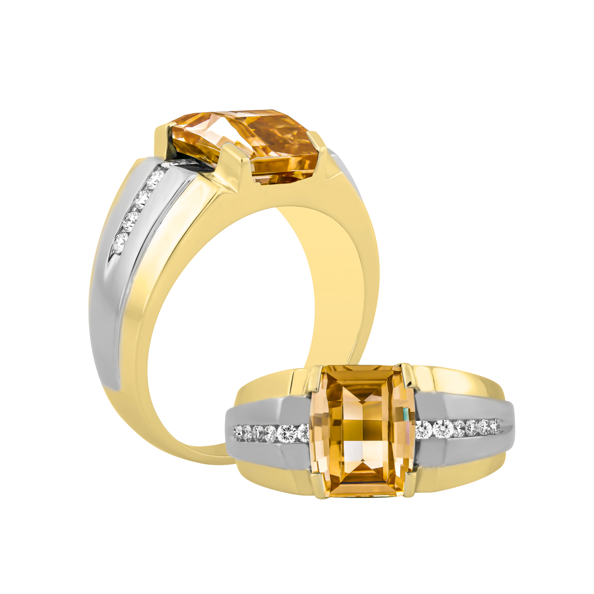 Nhẫn nam kim cương tấm vàng 14K Collin S.CHA YW GVRG0160963