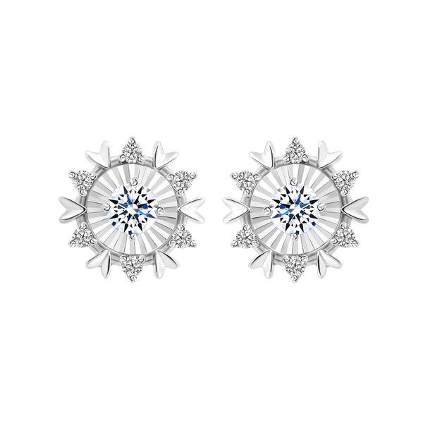 Hoa tai kim cương tấm vàng 14K Jaminy 2C