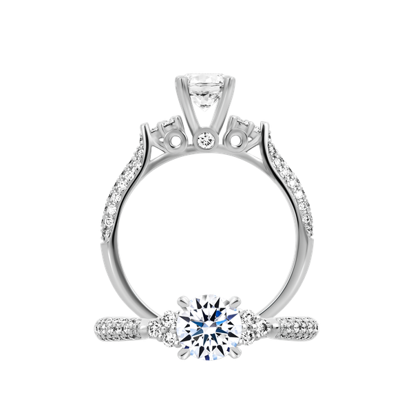 Ổ nhẫn nữ kim cương tấm vàng 14K Fervently 5C