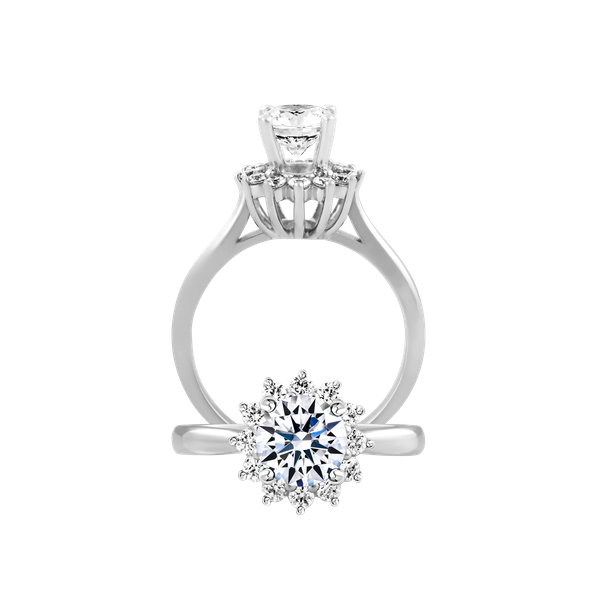 Ổ nhẫn nữ kim cương tấm vàng 14K Barby N 5C