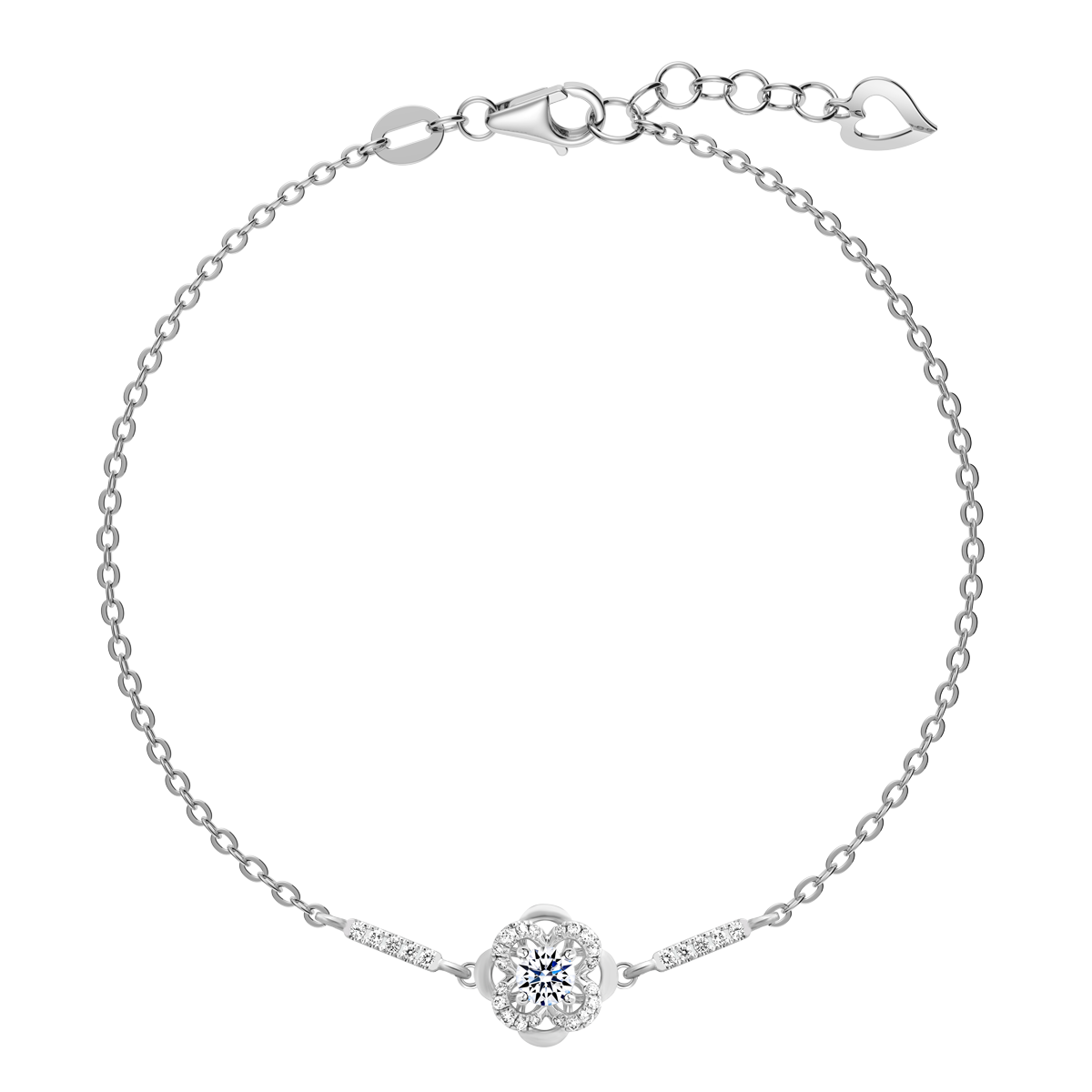 Dây tay kim cương 8 Hearts & Arrows vàng 14K Wendy 2 H&A 2C