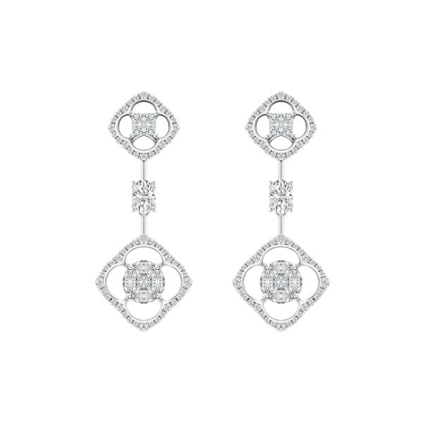 Hoa tai kim cương viên vàng 18K Jena A309 TD