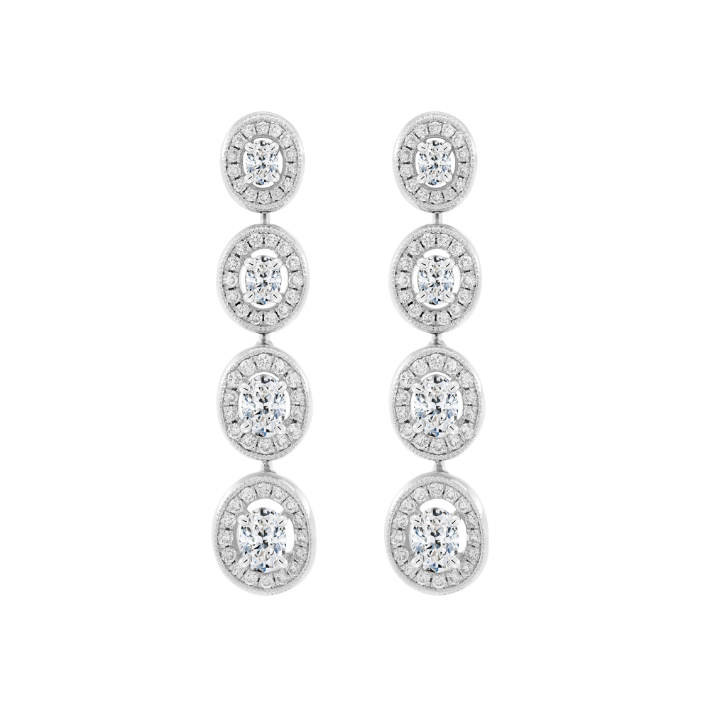 Hoa tai kim cương viên vàng 18K Jena A036 TD