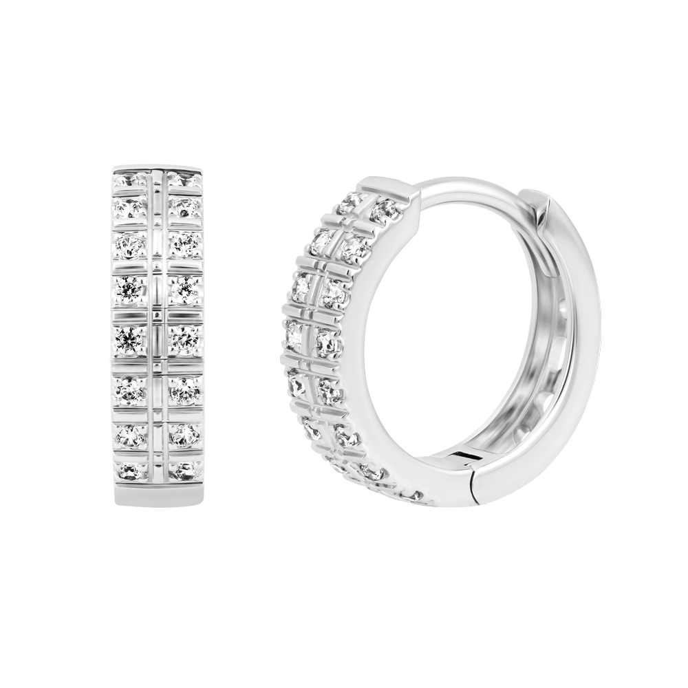 Hoa tai kim cương viên vàng 14K Cyclic