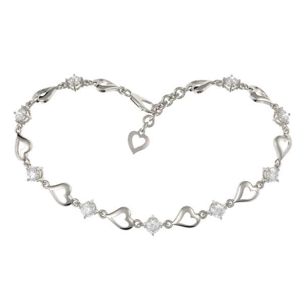 Lắc đính đá CZ vàng 18K Heartfully 2C