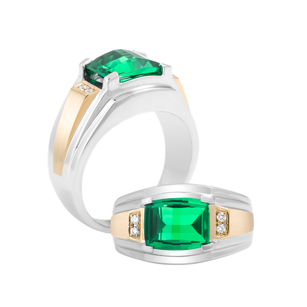 Nhẫn nam kim cương tấm vàng 14K Hemera S.EME WY GVRG0153648