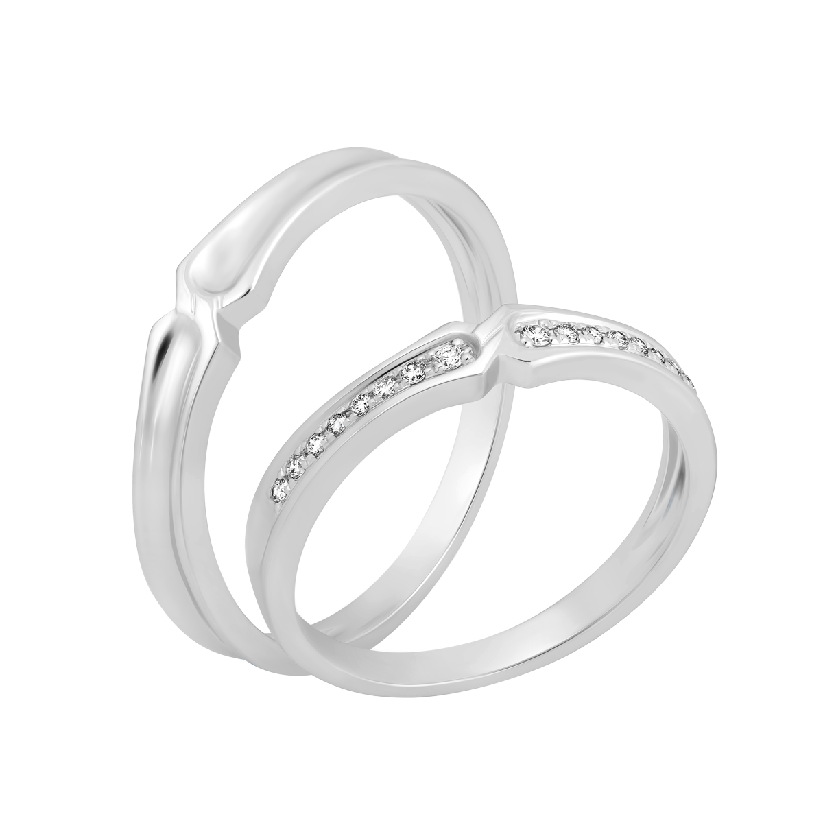 Nhẫn cưới nữ kim cương viên vàng 14K Virtues F