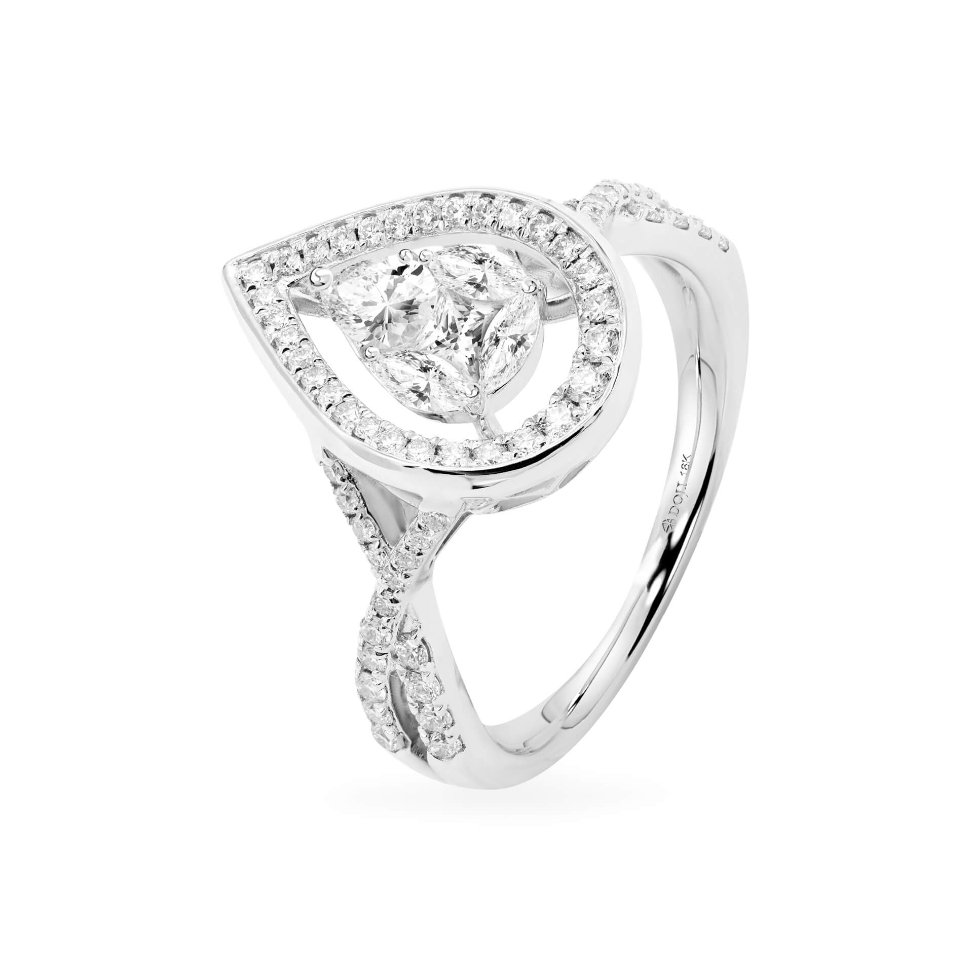 Nhẫn nữ kim cương viên vàng 18K Jena A442 TD