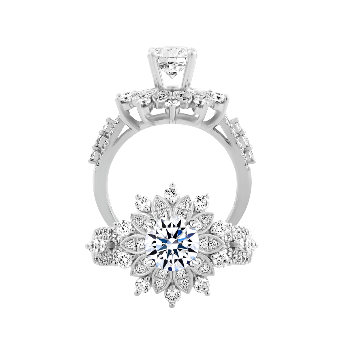 Nhẫn nữ kim cương tấm vàng 14K Radiance 5C