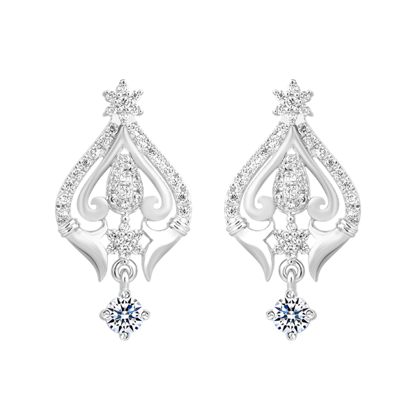 Hoa tai đính đá CZ vàng 18K Felicia