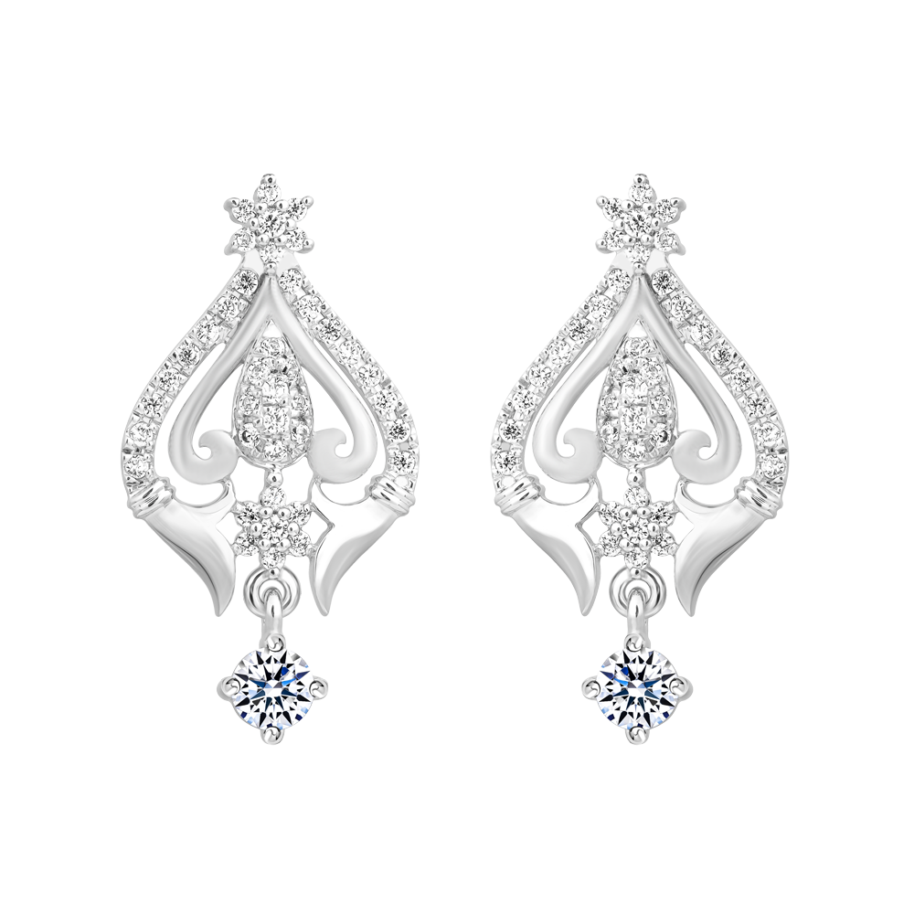 Hoa tai đính đá CZ vàng 18K Felicia