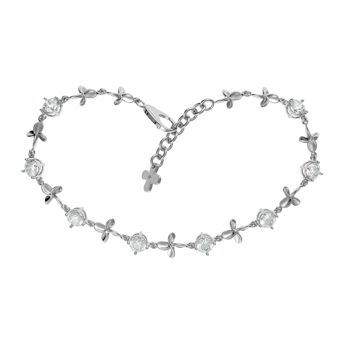 Lắc đính đá CZ vàng 14K Greeny 2C