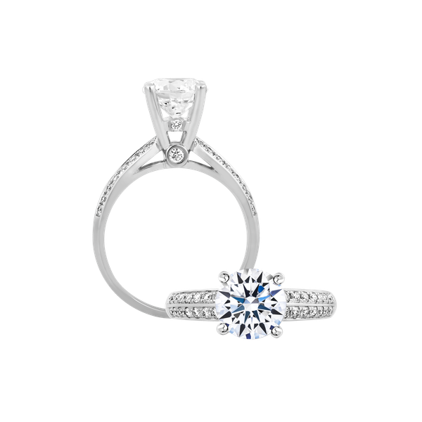 Ổ nhẫn nữ kim cương tấm vàng 14K Albina N 1.5CT