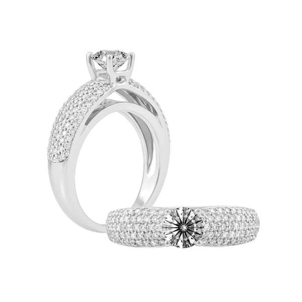 Ổ nhẫn nữ kim cương tấm vàng 14K Plasmon 1CT