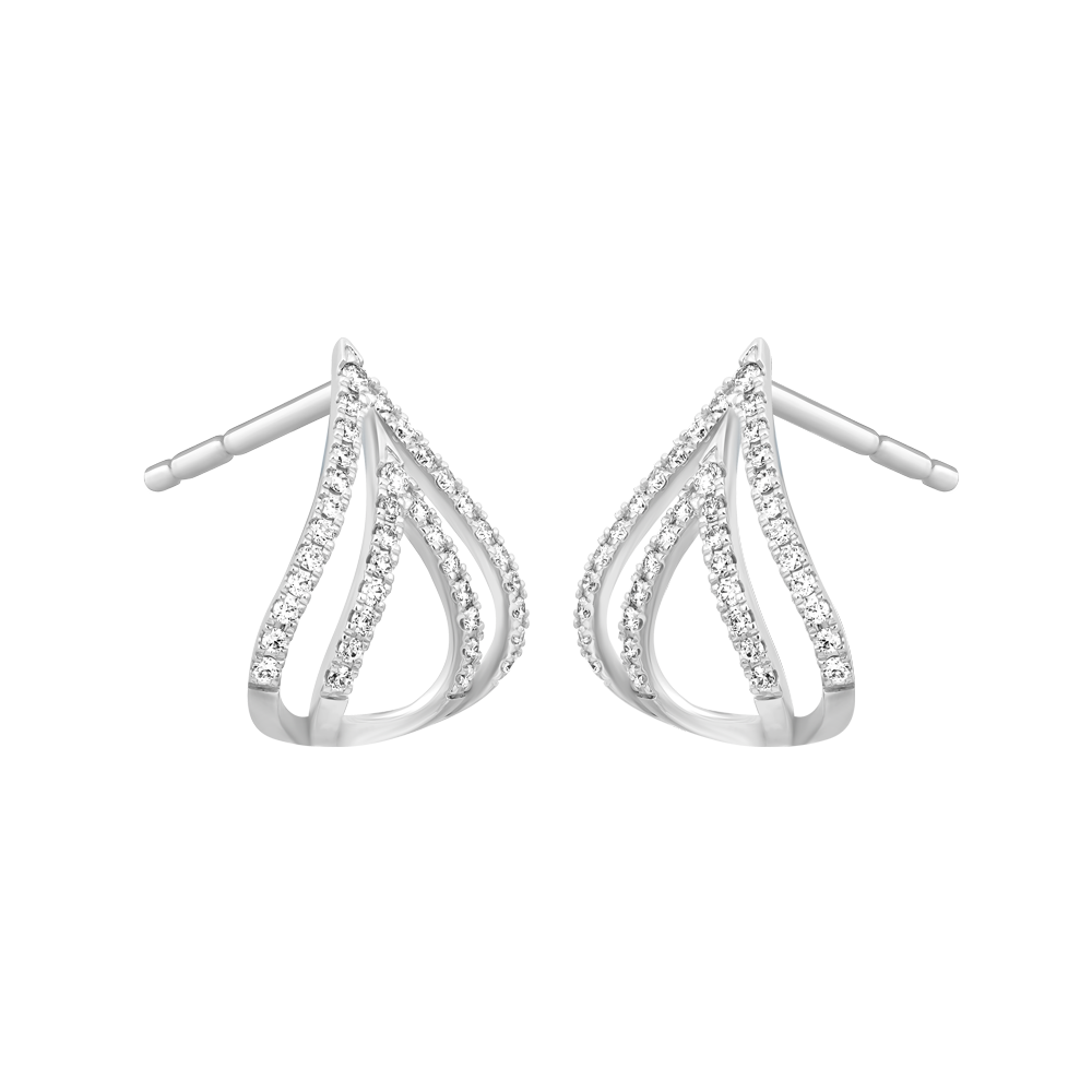 Hoa tai kim cương viên vàng 14K Paiyo