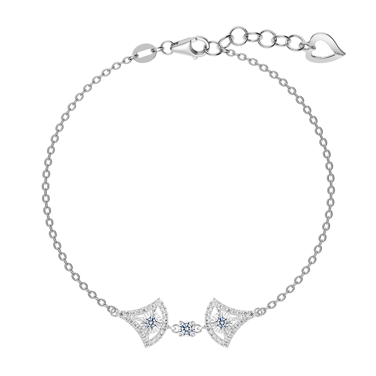 Dây tay kim cương viên vàng 14K Bagery TD