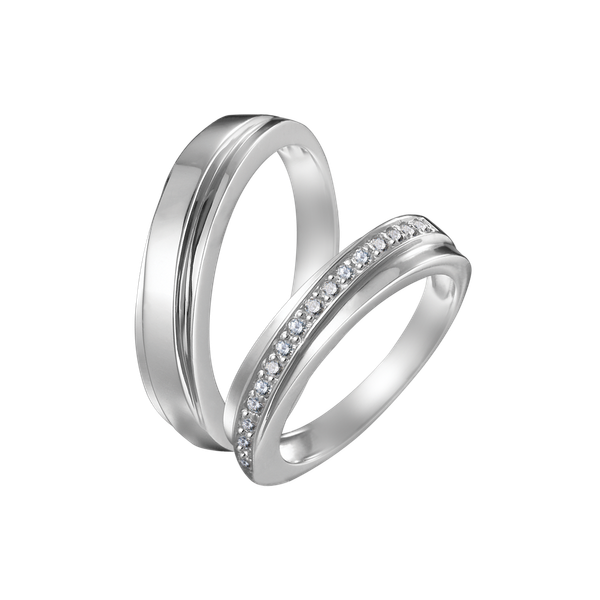 Nhẫn cưới nữ kim cương viên vàng 14K Sweet Silence F GVRG0217981