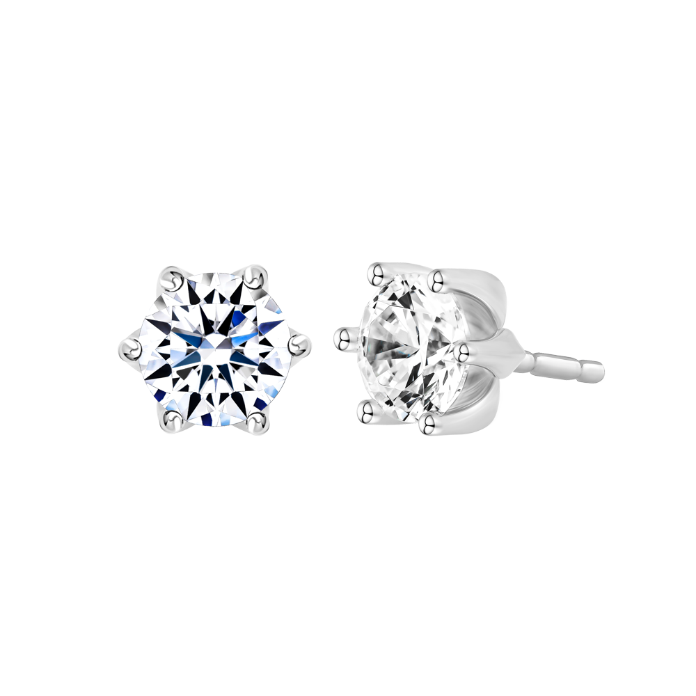 Hoa tai đính đá CZ vàng 18K Freshing 1CT