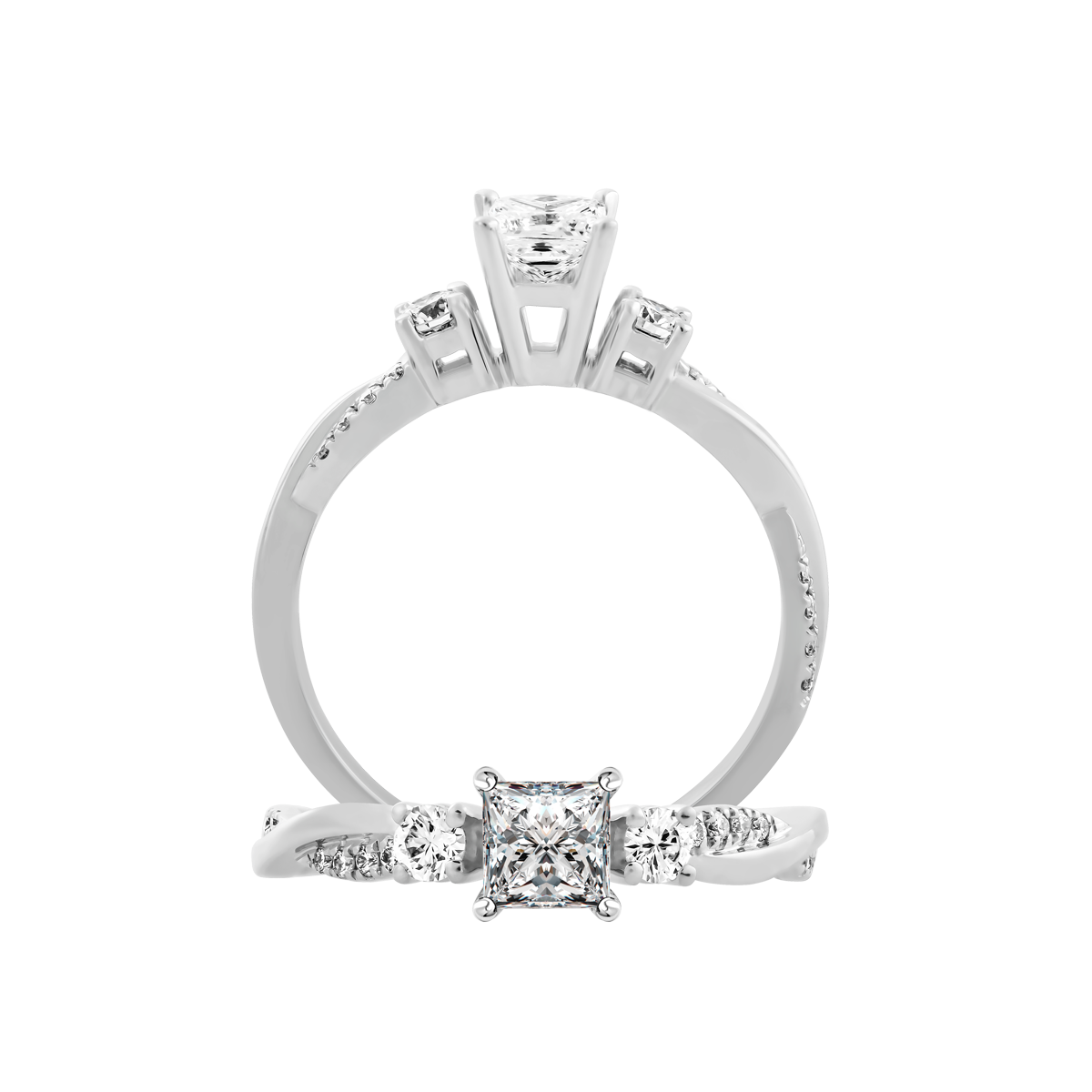 Nhẫn nữ kim cương viên vàng 14K Davita PR 2C