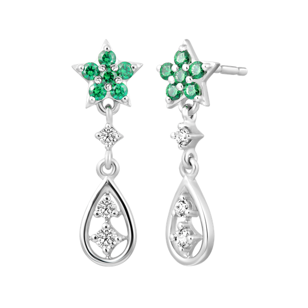 Hoa tai đính đá CZ vàng 14K Sheeny GRE