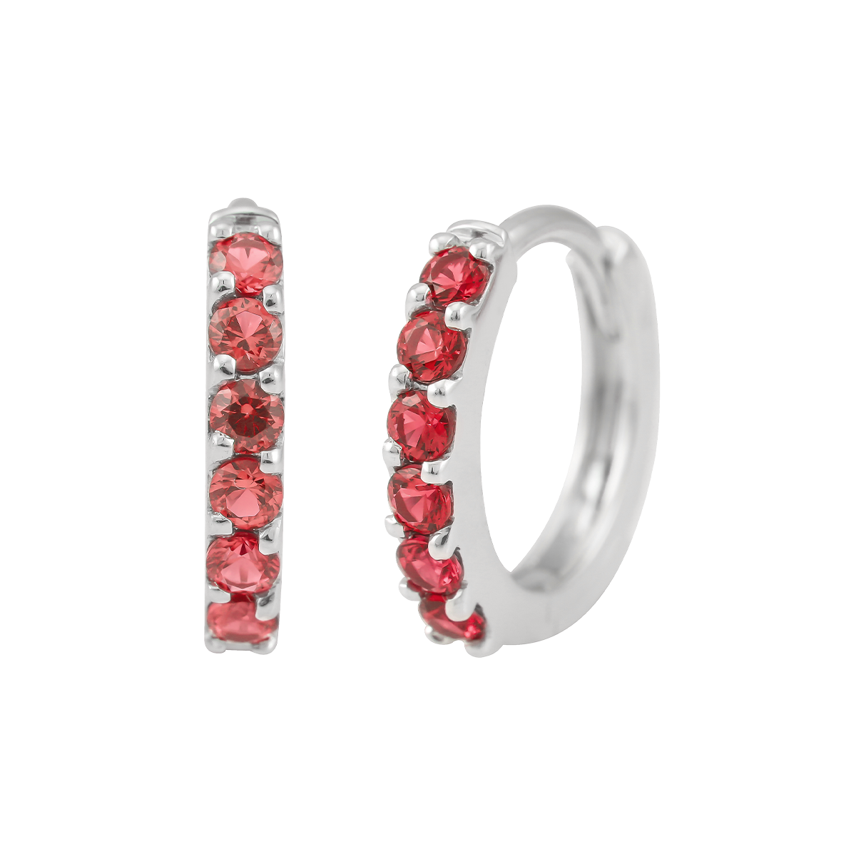Hoa tai đính đá CZ vàng 10K Simple N RED