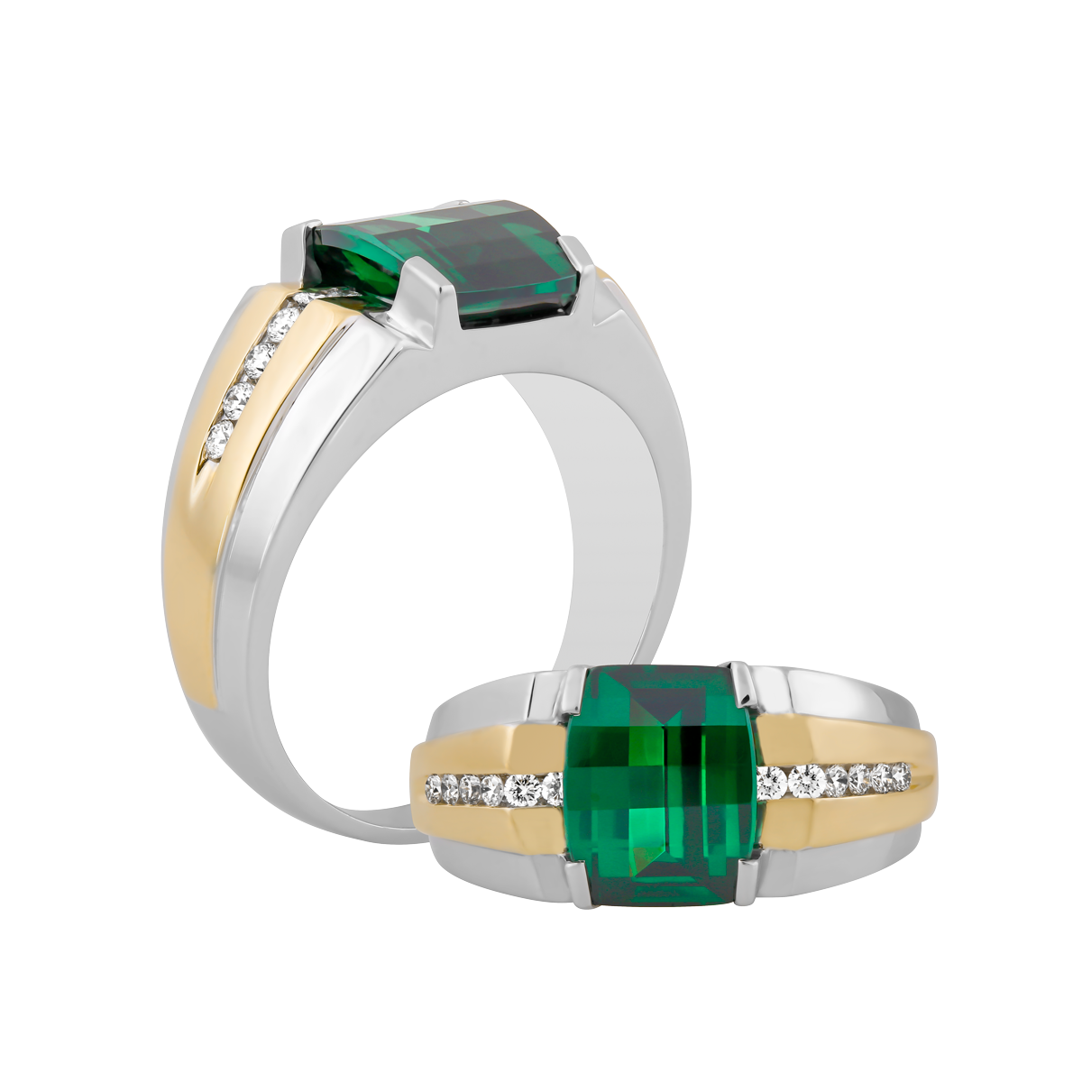 Nhẫn nam kim cương tấm vàng 14K Collin S.EME WY