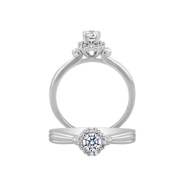 Nhẫn nữ kim cương viên vàng 14K Wisdom RD 2C