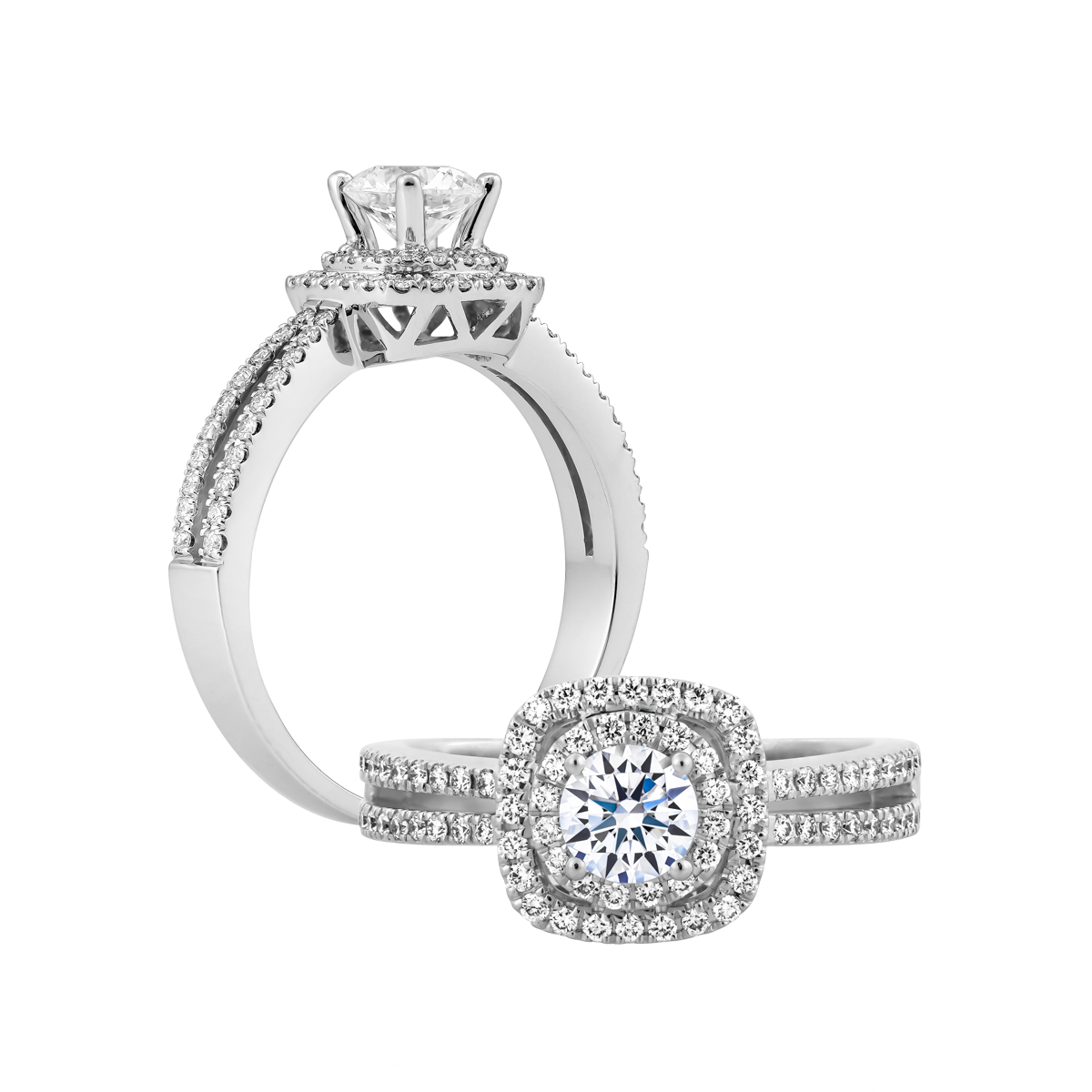 Nhẫn nữ kim cương tấm vàng 14K Basque 1CT GVRG0226527