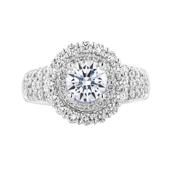 Ổ nhẫn nữ kim cương tấm vàng 14K Brucey 3C