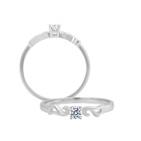 Nhẫn nữ kim cương vàng 14K Integrate 10p