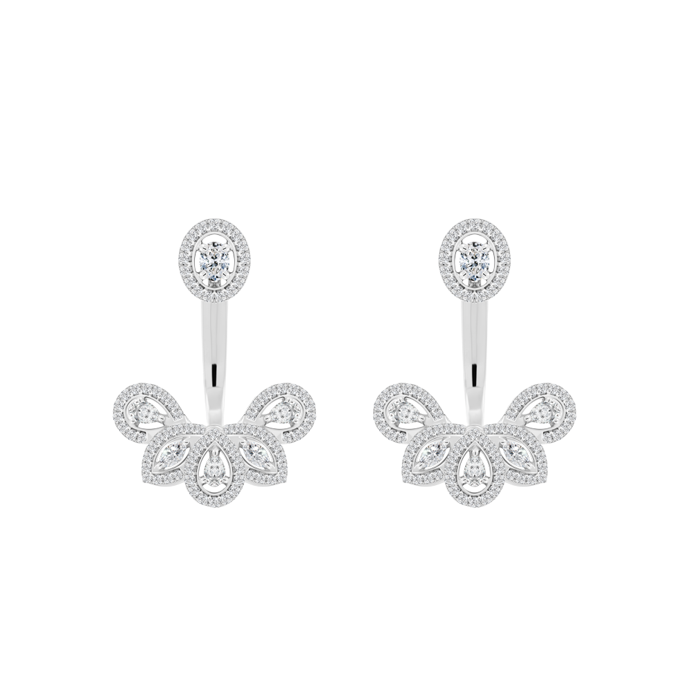 Hoa tai kim cương viên vàng 18K Jena A386 TD