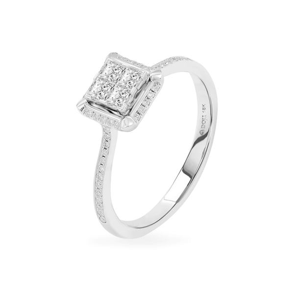 Nhẫn nữ kim cương viên vàng 18K Jena A044 TD