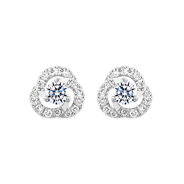 Hoa tai kim cương vàng 14K Mossy 8p