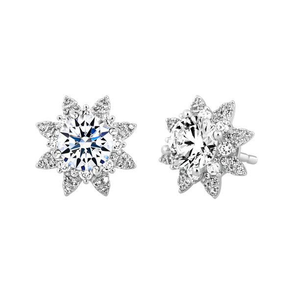 Hoa tai đính đá CZ vàng 14K Dominica 1CT