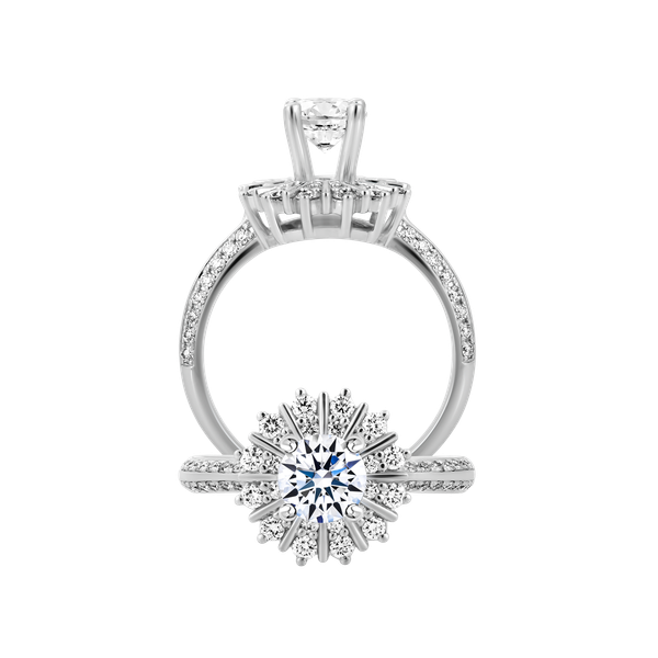 Ổ nhẫn nữ kim cương tấm vàng 14K Gorgeous 5C