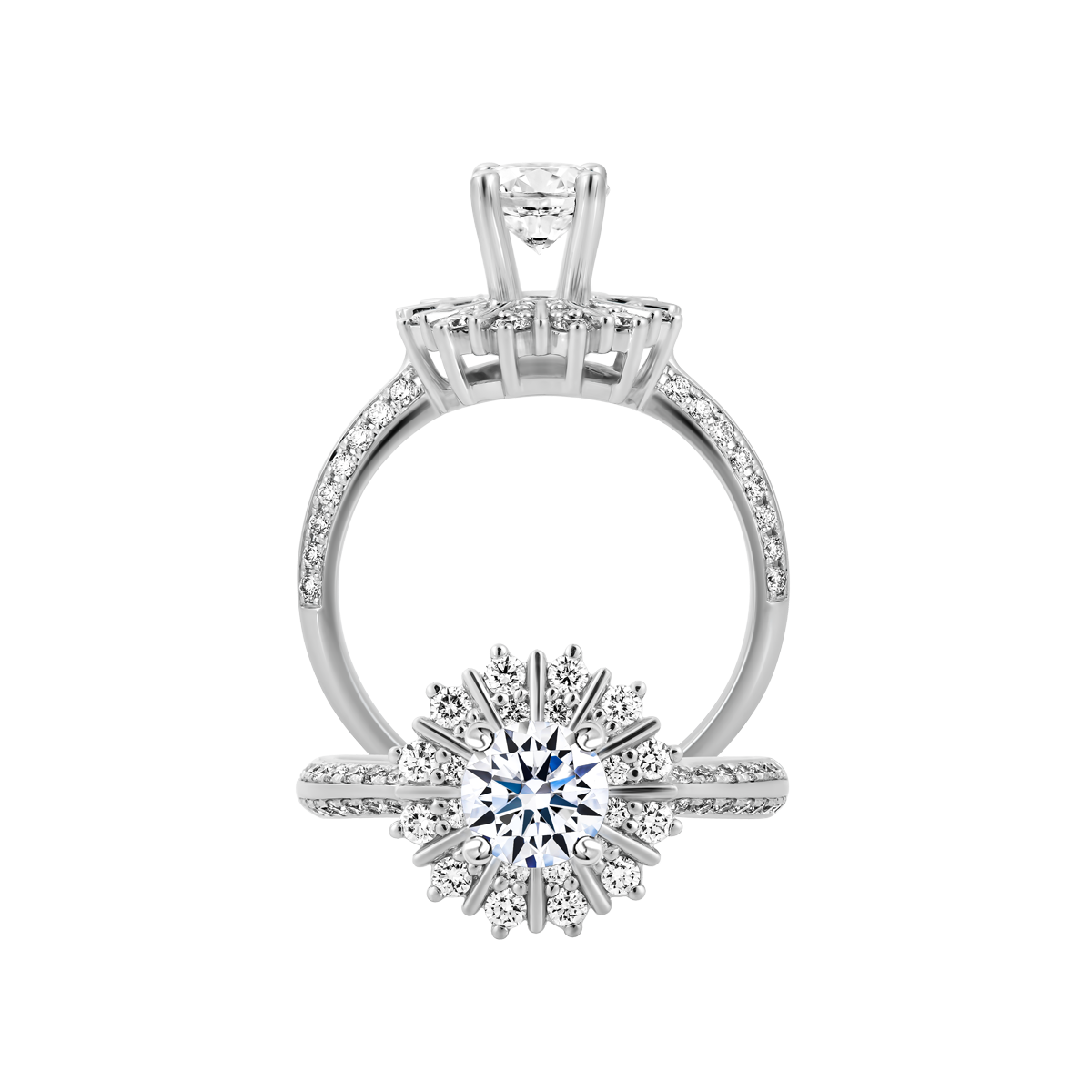 Ổ nhẫn nữ kim cương tấm vàng 14K Gorgeous 5C