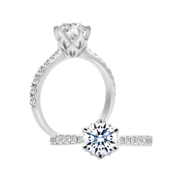 Nhẫn nữ kim cương viên vàng 14K Allurial D GIA 3C GVRG0292651