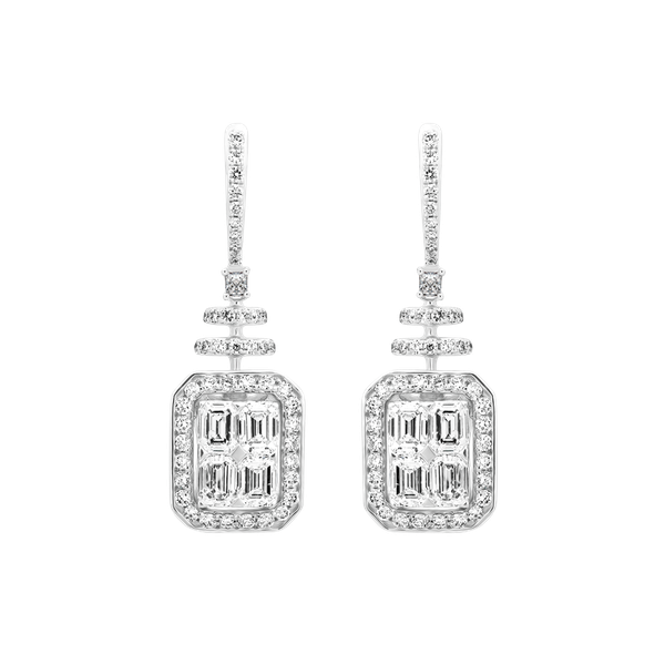 Hoa tai kim cương viên vàng 18K Jena A346 TD