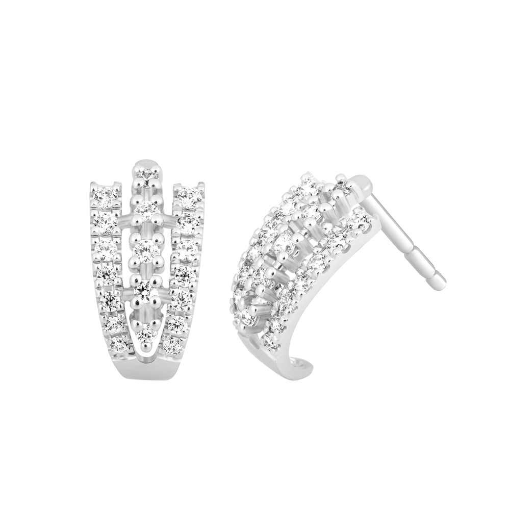 Hoa tai đính đá CZ vàng 14K Jaka