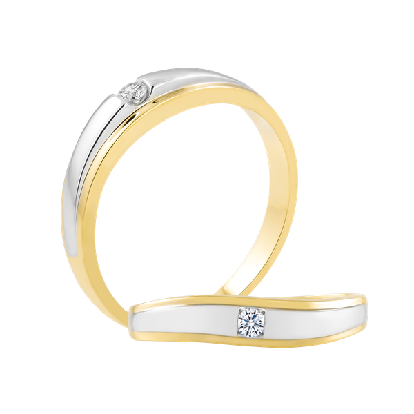 Nhẫn cưới nam kim cương vàng 14K Florka 5p M GVRG0256066